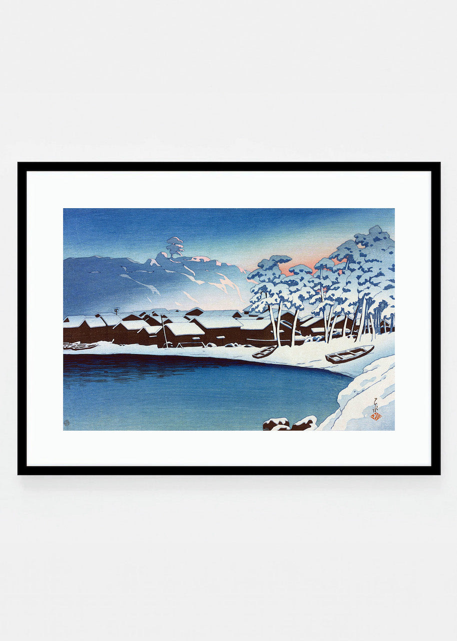Dawn Snow At The Port Of Ogi Sado