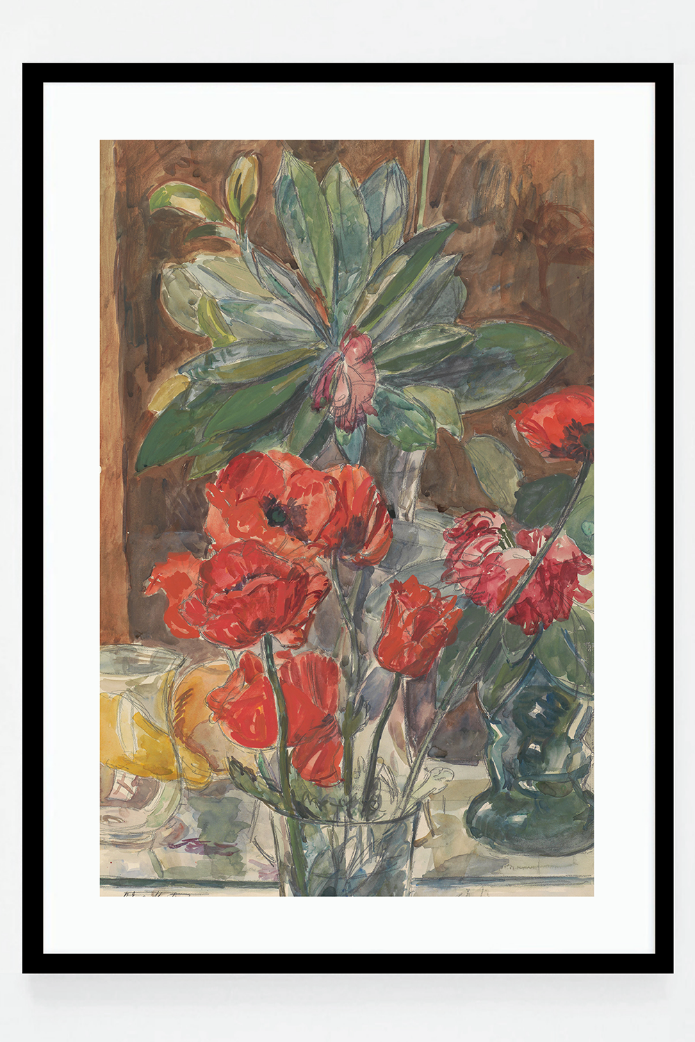 Flower Study of Poppies and Rhododendrons