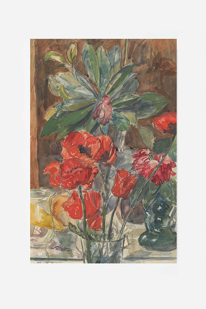 Flower Study of Poppies and Rhododendrons