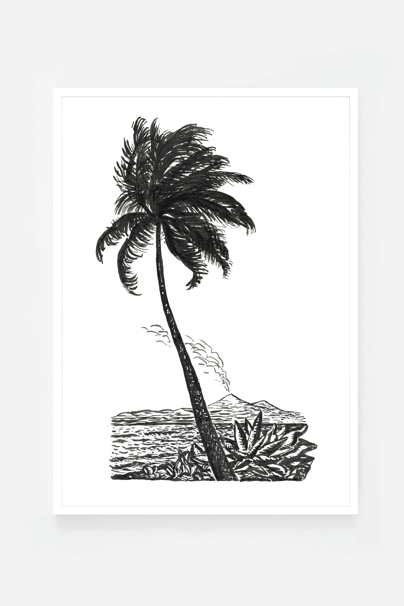 Palm tree on an island