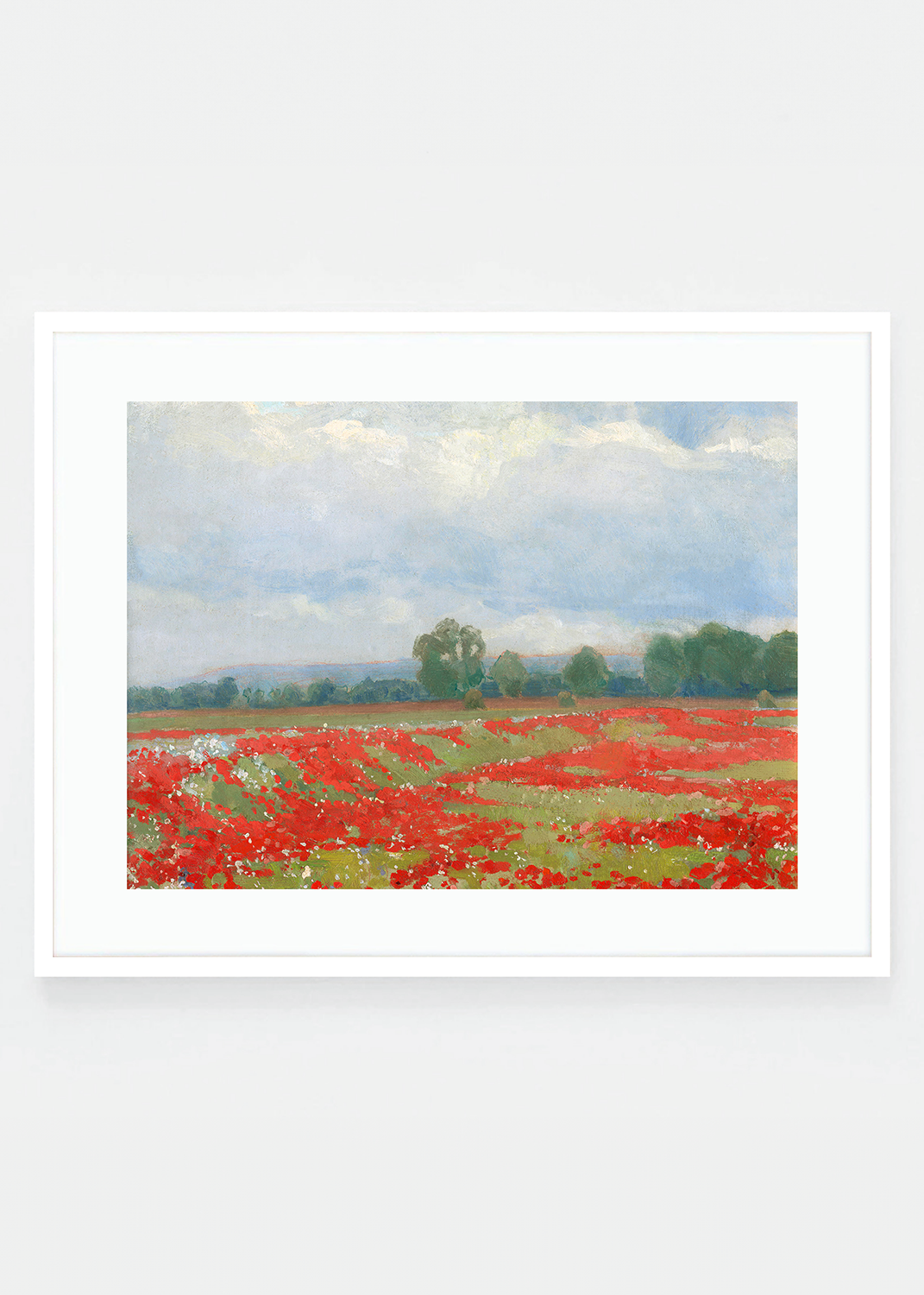 Red floral landscape