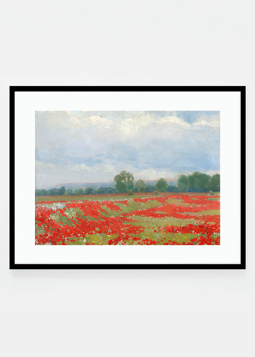 Red floral landscape