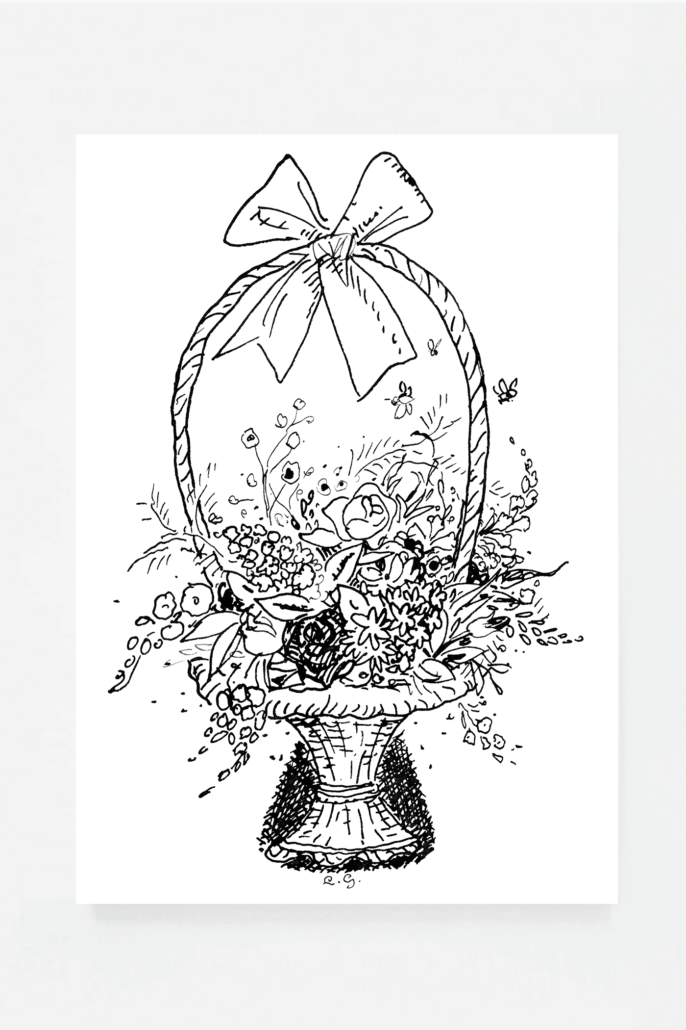 Basket with flowers