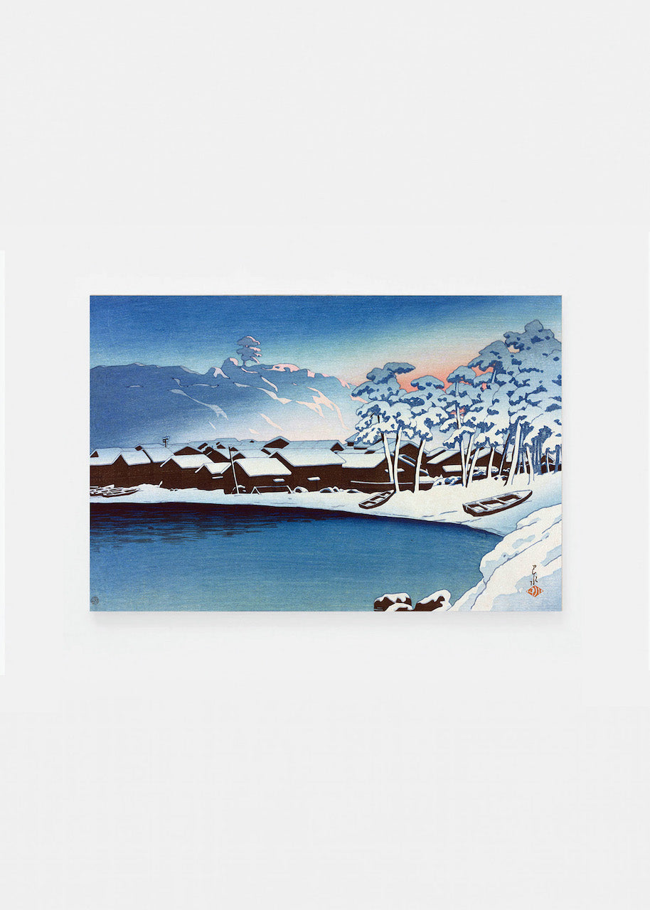 Dawn Snow At The Port Of Ogi Sado