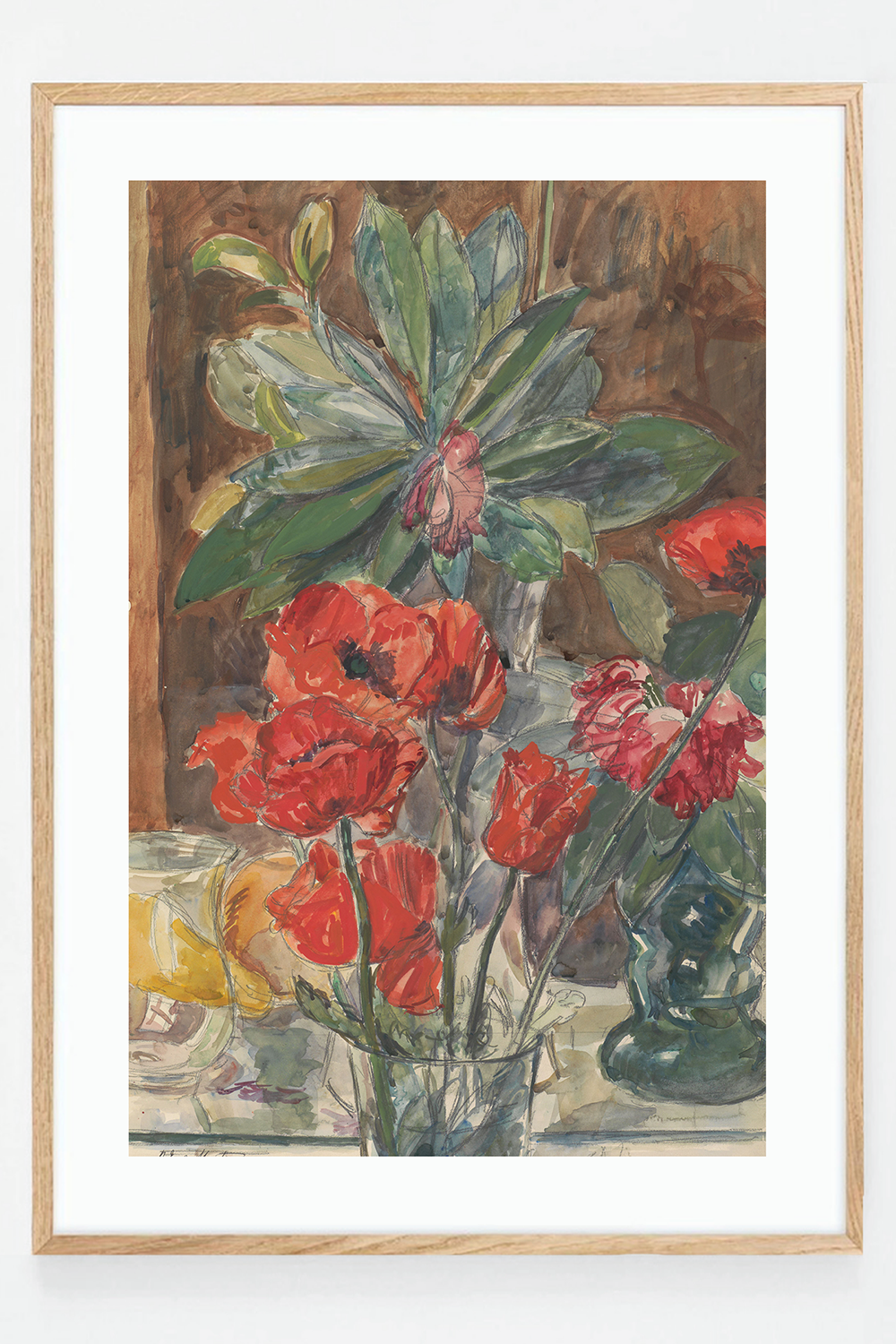 Flower Study of Poppies and Rhododendrons