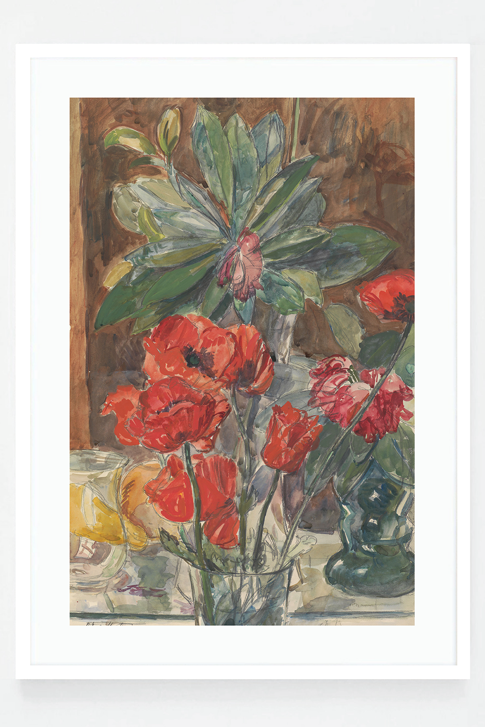 Flower Study of Poppies and Rhododendrons