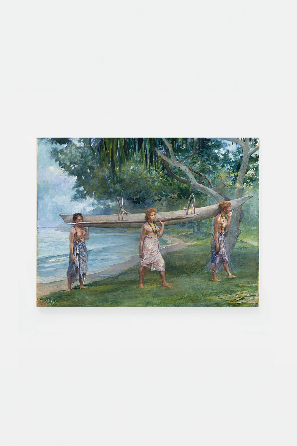 Girls Carrying a Canoe, Vaiala in Samoa