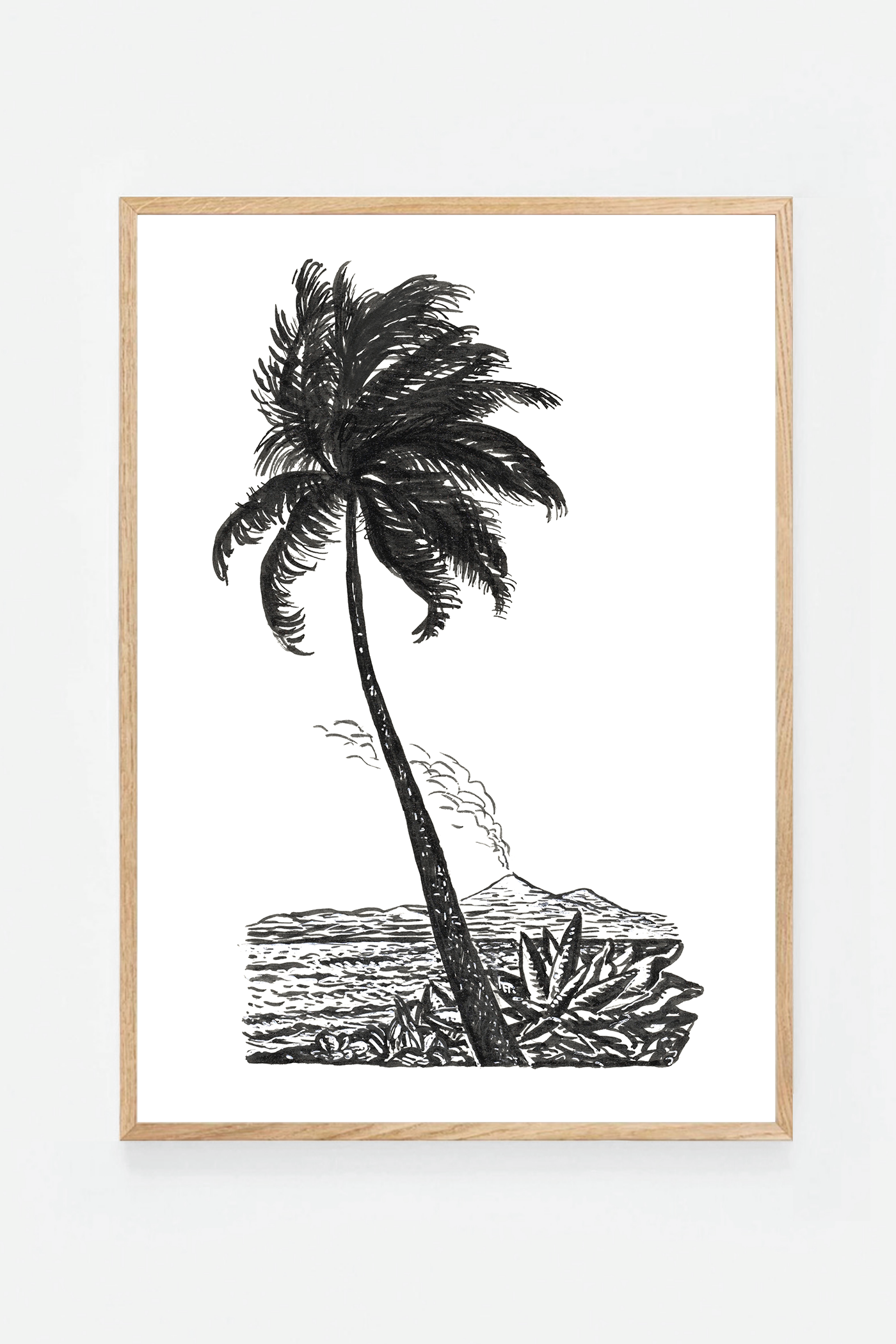 Palm tree on an island