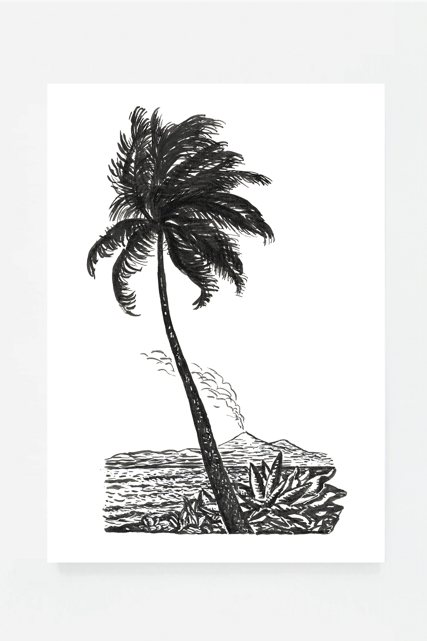 Palm tree on an island