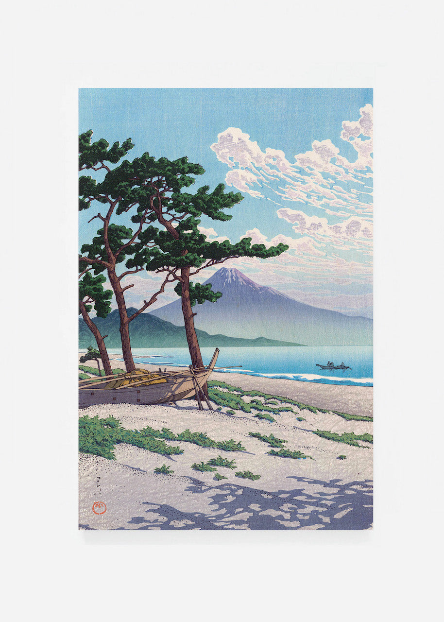 Pine Trees On The Beach With Mount Fuji