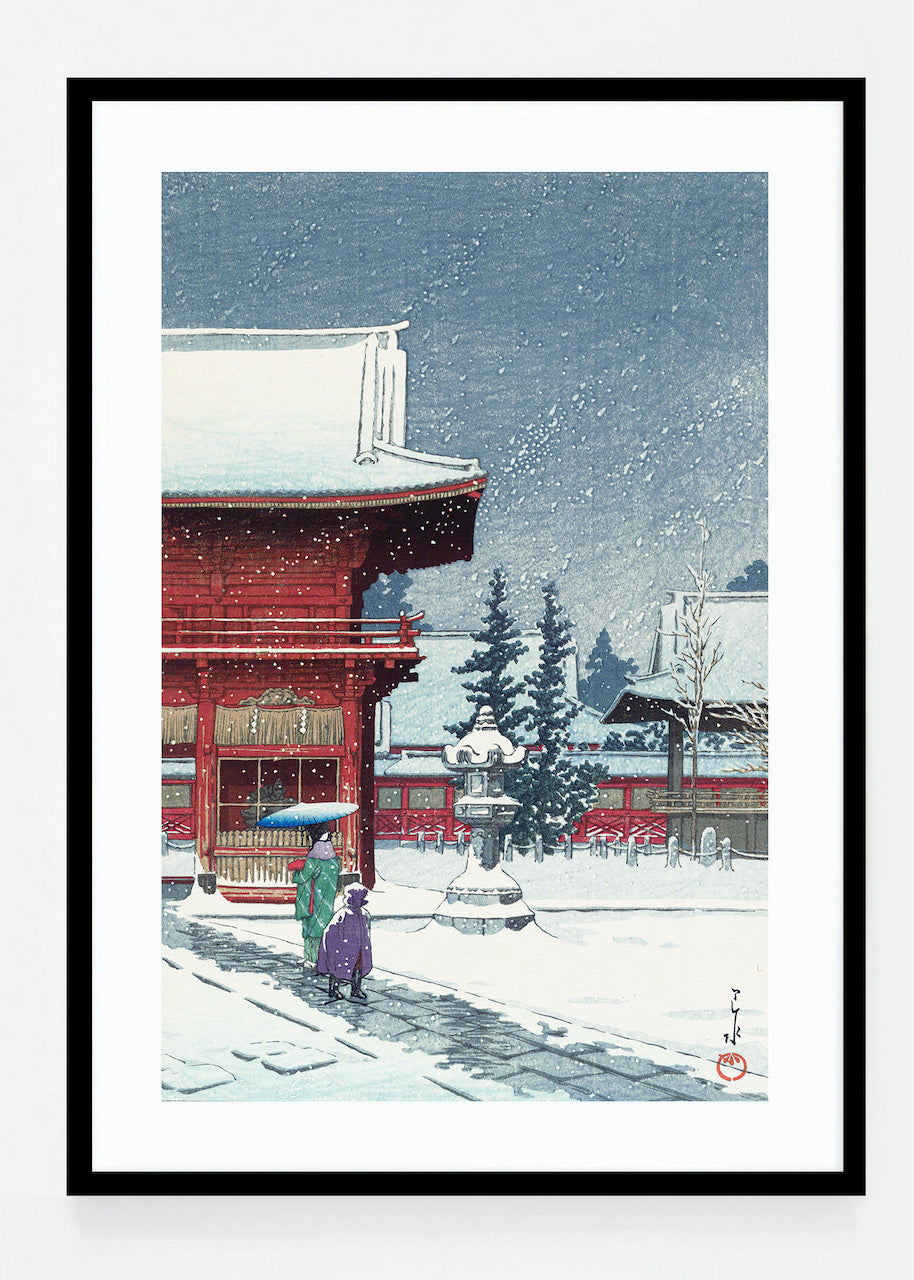 Snow at Nezu Gongen Shrine