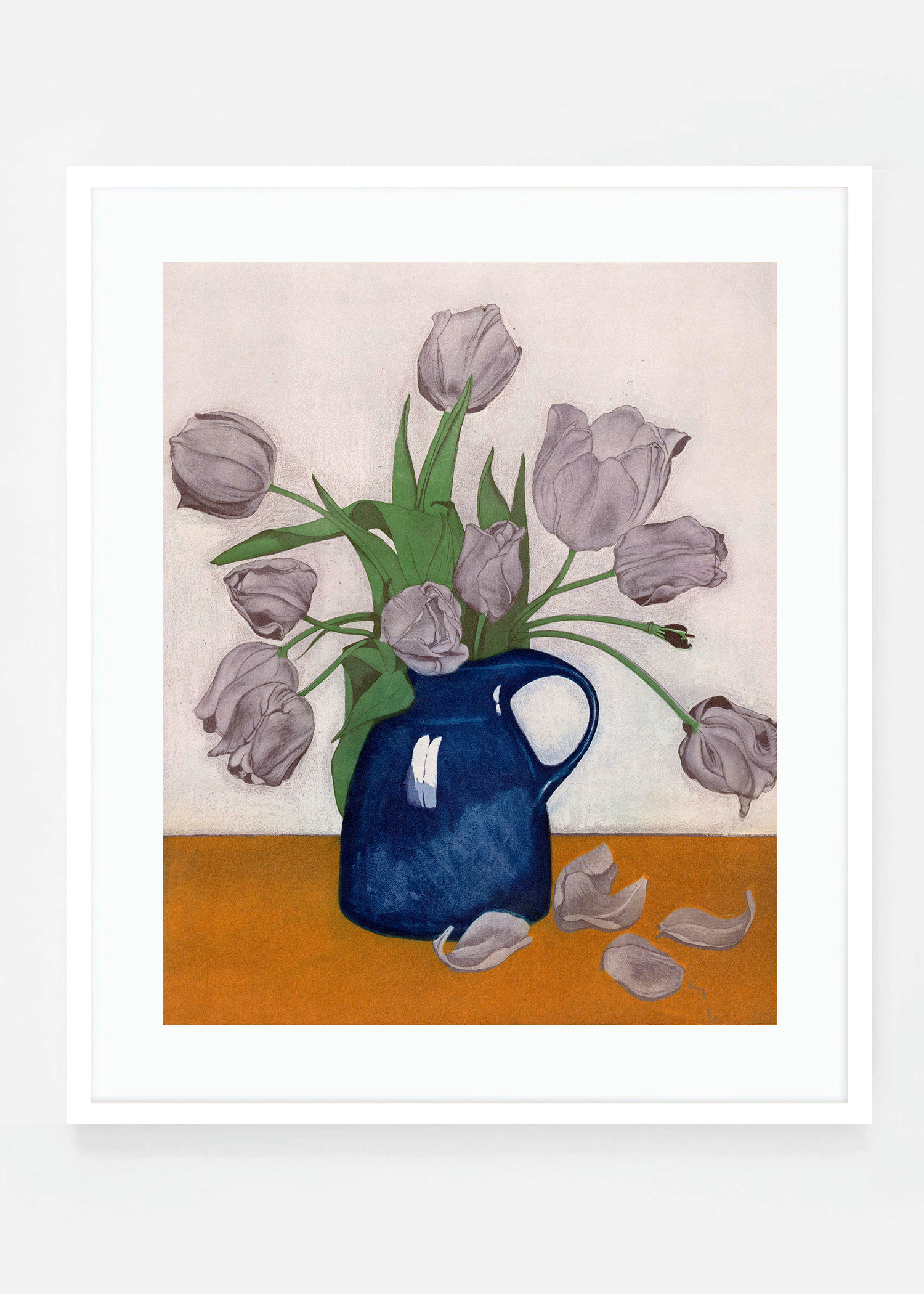 Tulips, vintage Japanese etching
