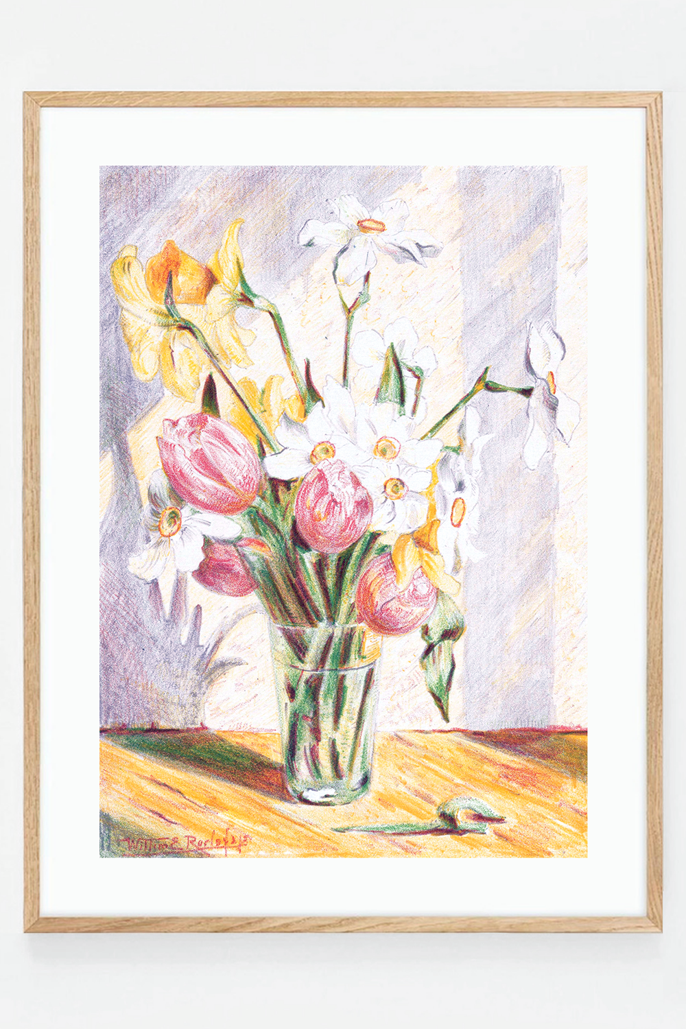 Tulips and Daffodils in a Vase