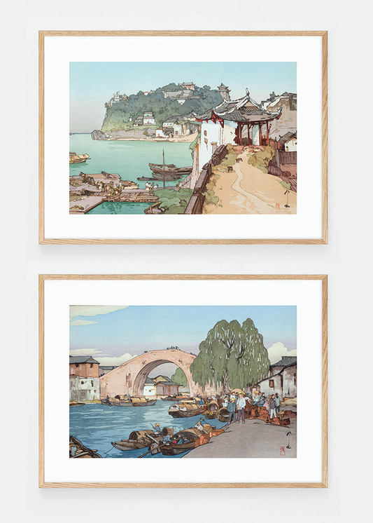 Set of two China scenery prints